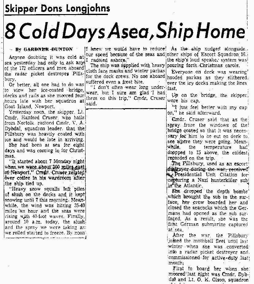 Newspaper clipping December 1955